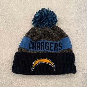New Era Blue and Gray Chargers Beanie